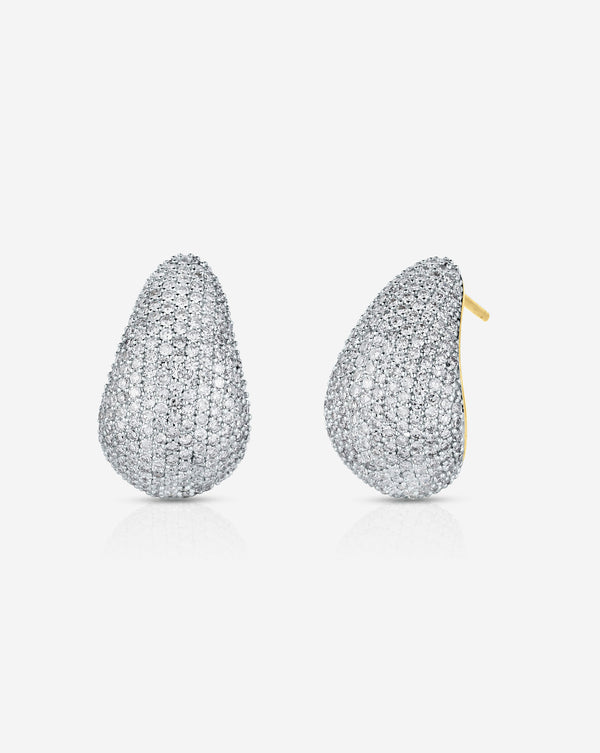 Ring Concierge Mini Pavé Diamond Cloud Earrings 14k Yellow Gold