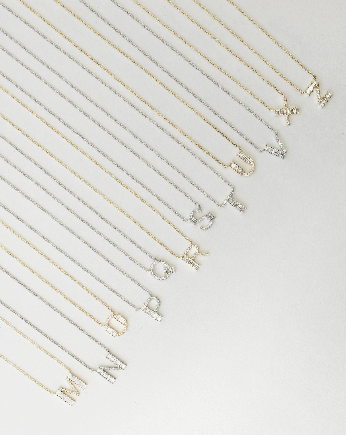 Ring Concierge Baguette + Pavé Initial Necklaces Initials M-Z