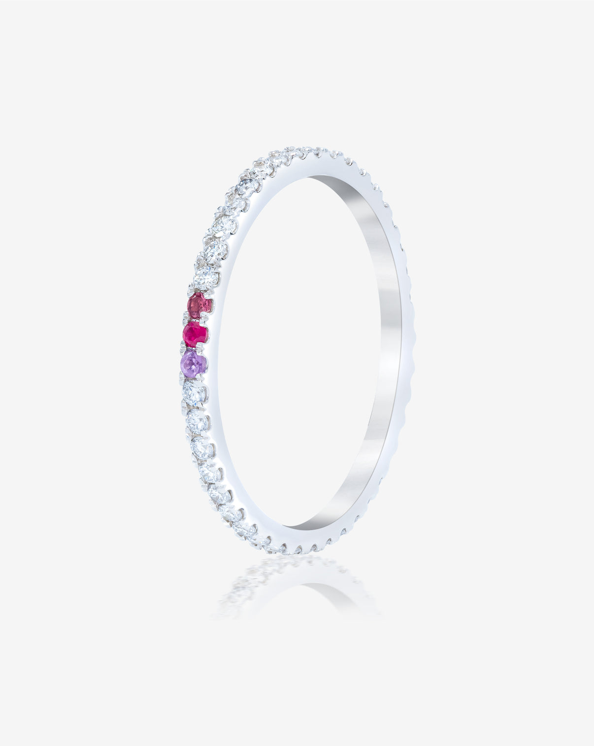 Personalized Perfect Pavé Diamond Ring in 14k White Gold product still side angle