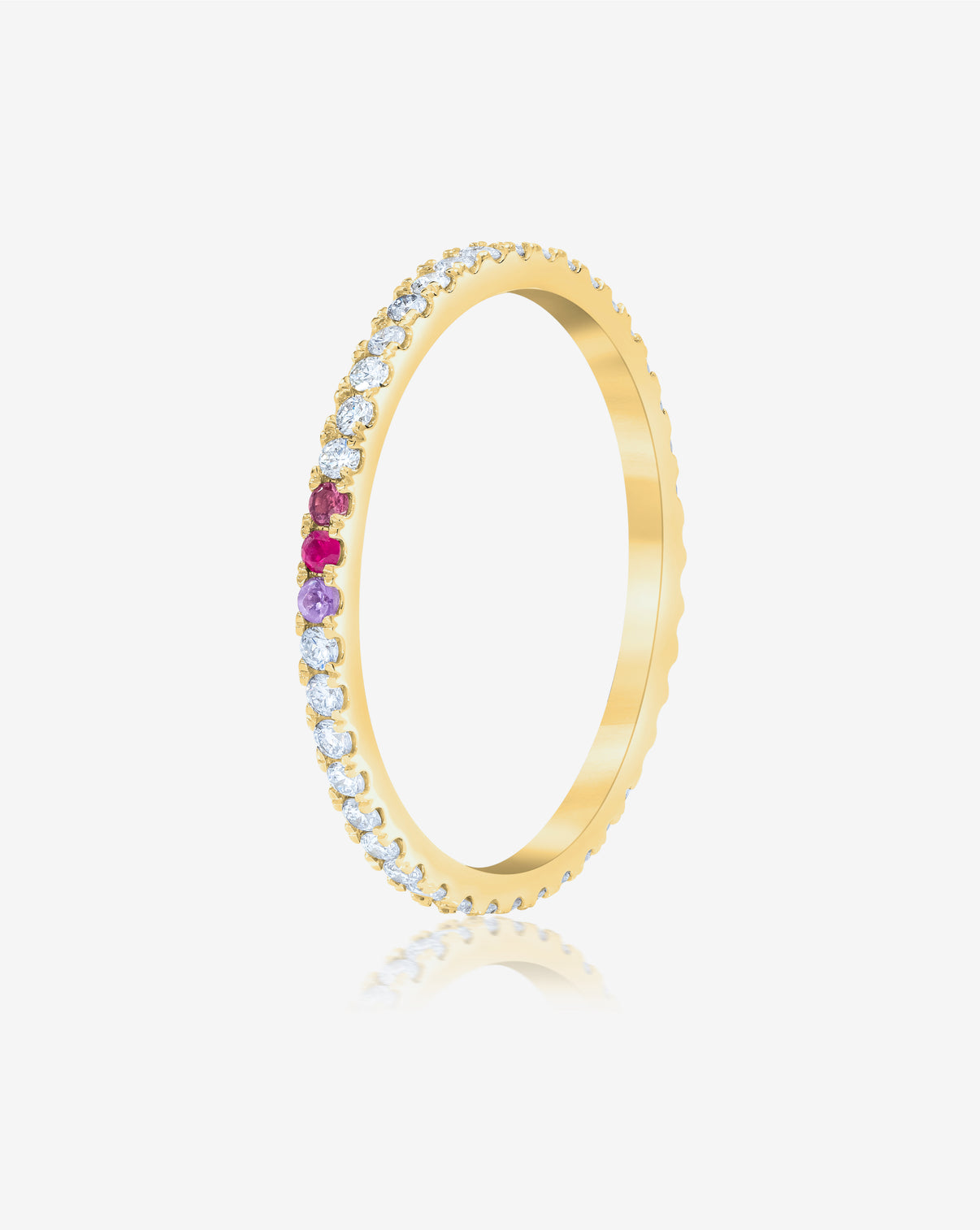 Personalized Perfect Pavé Diamond Ring in 14k Yellow Gold product still side angle