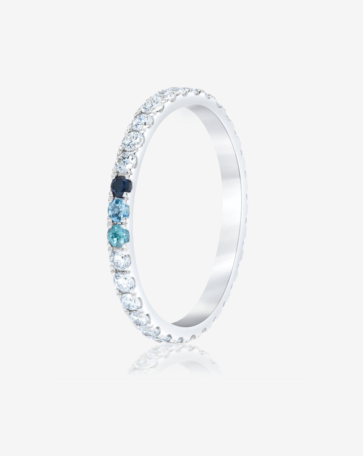 Personalized Perfect Pavé Diamond Ring in 14k White Gold product still side angle