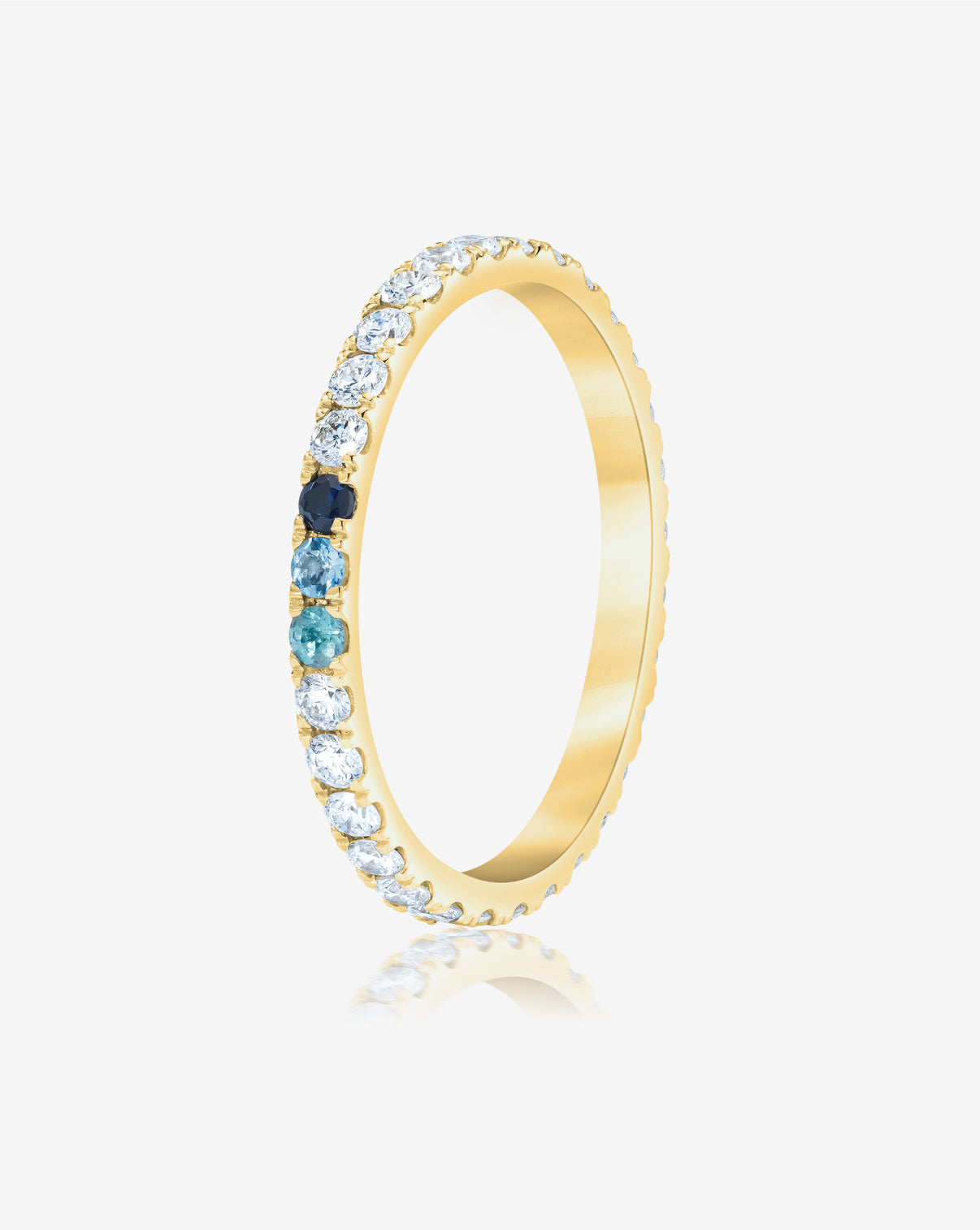 Personalized Perfect Pavé Diamond Ring in 14k Yellow Gold product still side angle