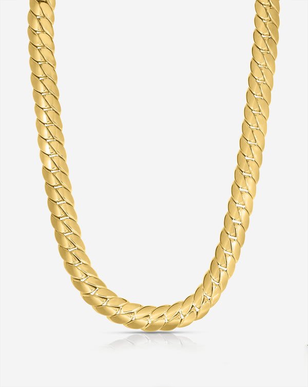 Ring Concierge Bold Gold Flat Chain Necklace 14k Yellow Gold