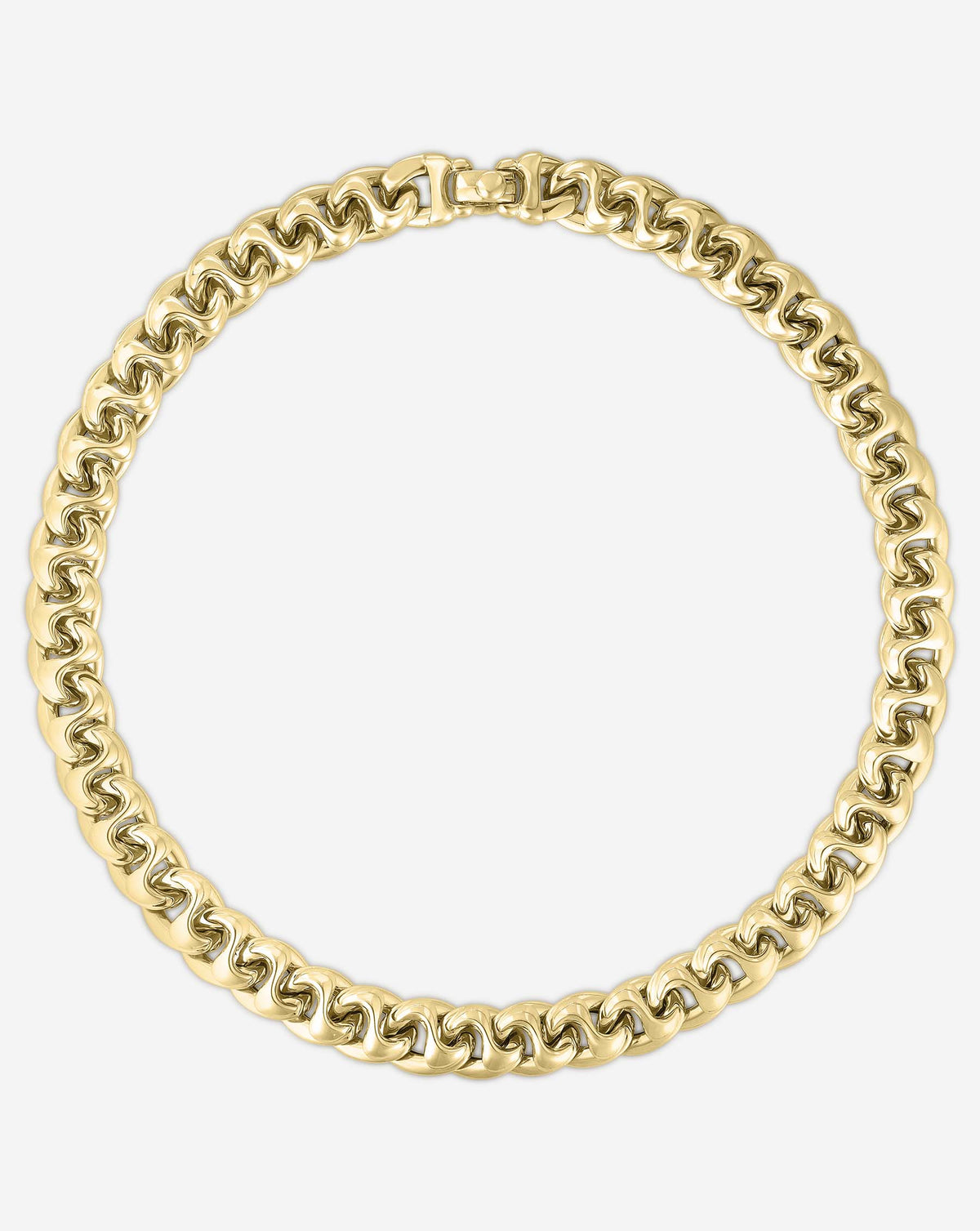 Ring Concierge Bold Gold Curve Chain Necklace 14k Yellow Gold