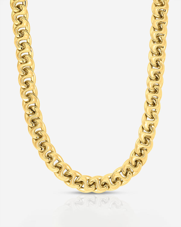 Bold Gold Curve Chain Necklace