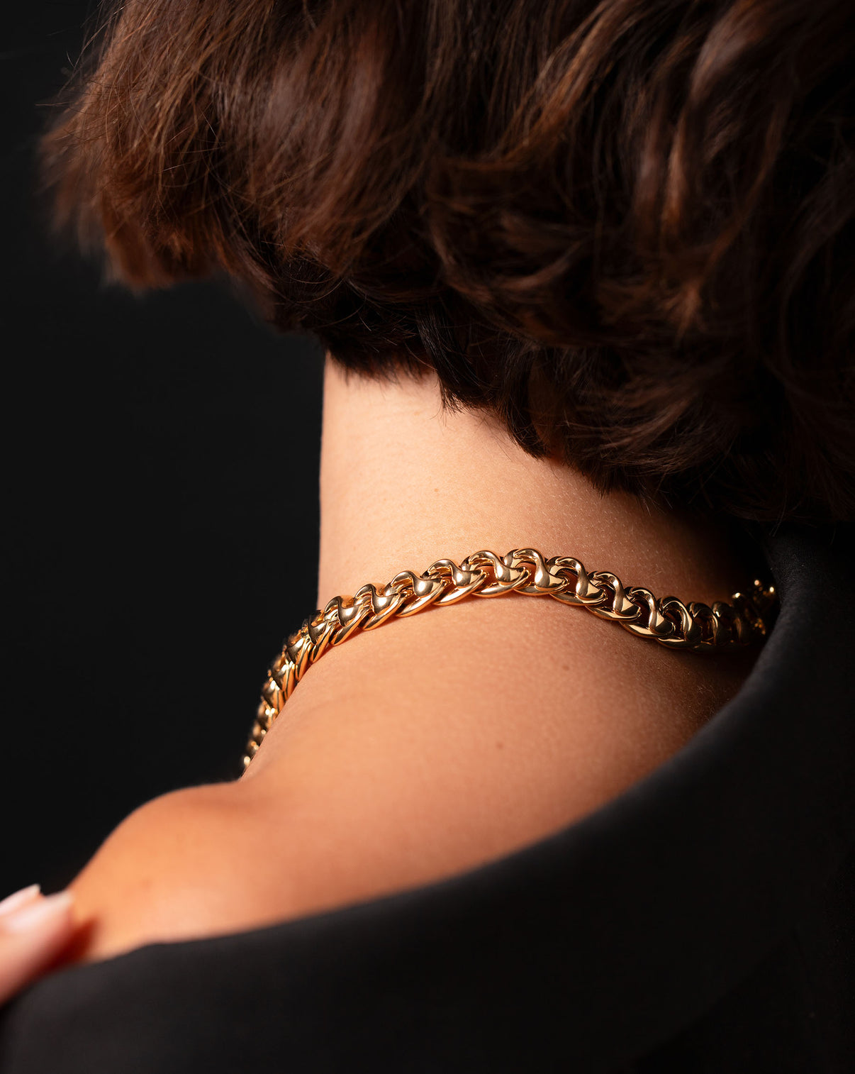 Ring Concierge Bold Gold Curve Chain Necklace 14k Yellow Gold