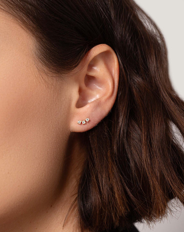 Curved Trio Studs on model