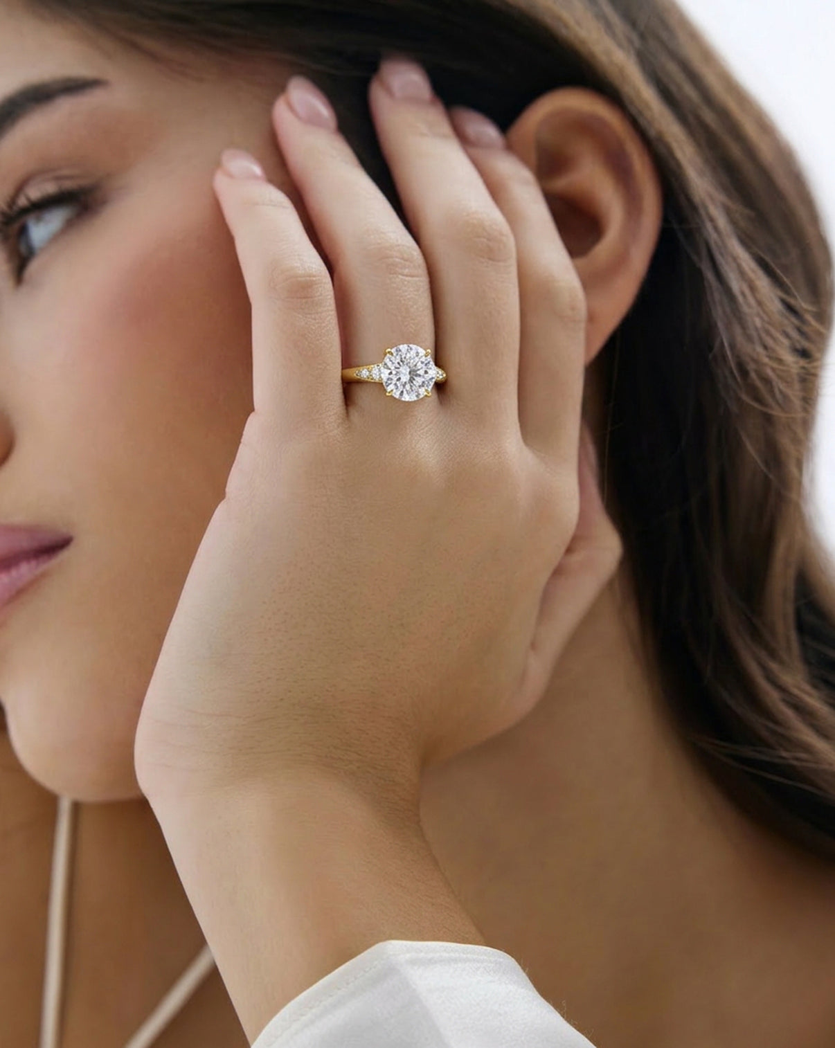 The Celeste
Yellow Gold Engagement Ring on model 43934988664920 43934798086232 43934985912408