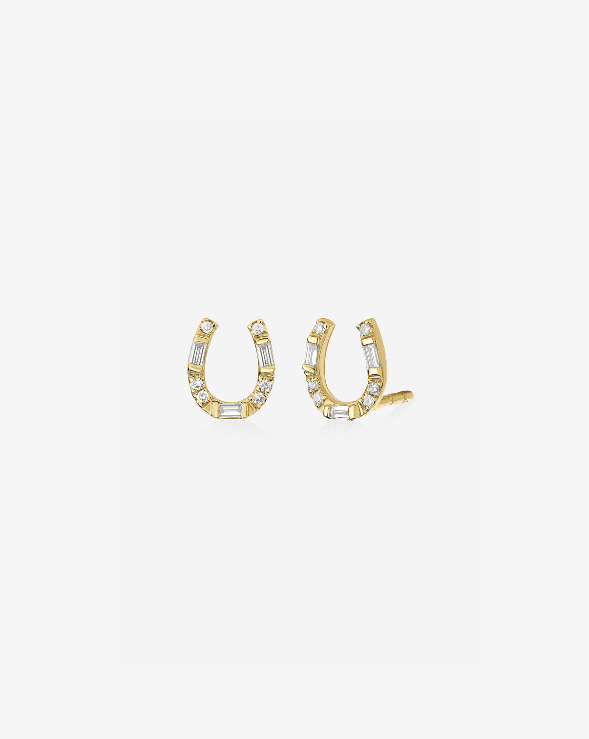 Horseshoe Stud earrings on white background