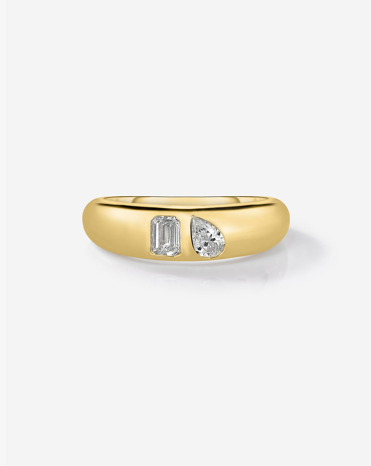 ghost image of lab diamond duo ring 14K YELLOW GOLD