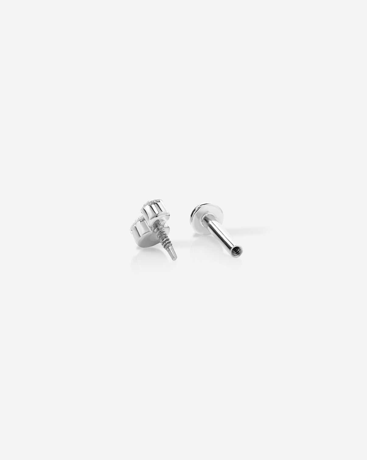 duo diamond Flatback Earring White Gold back detail