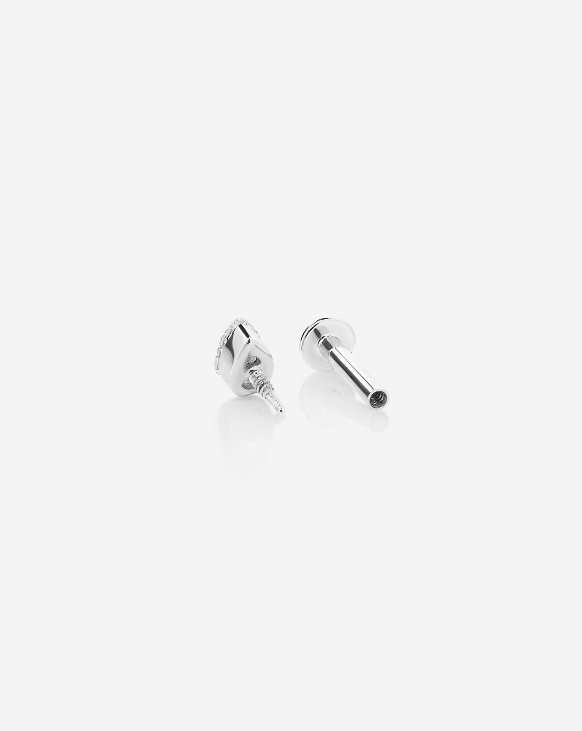 Pear Diamond Flatback Earring White Gold back detail