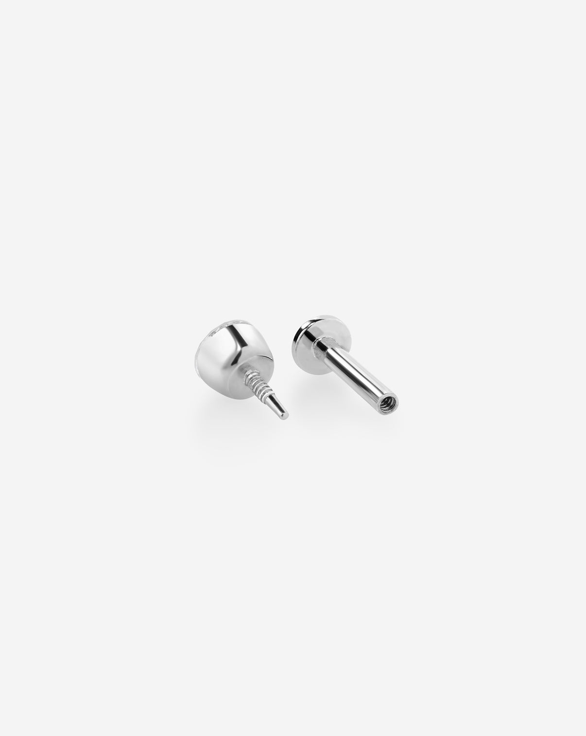 Round Diamond Flatback Earring White Gold back detail