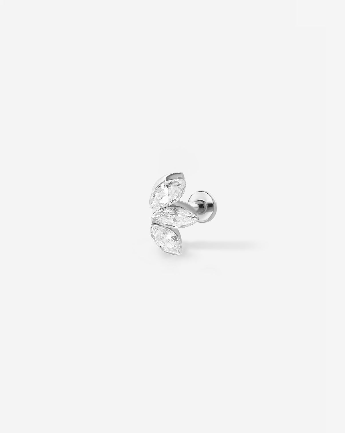 Trio Marquise Flatback White Gold front detail