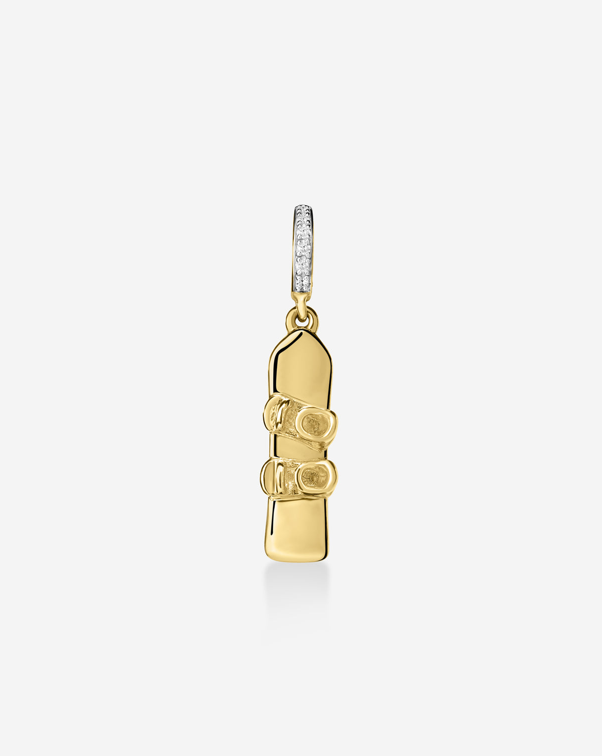 ghost image of snowboard charm