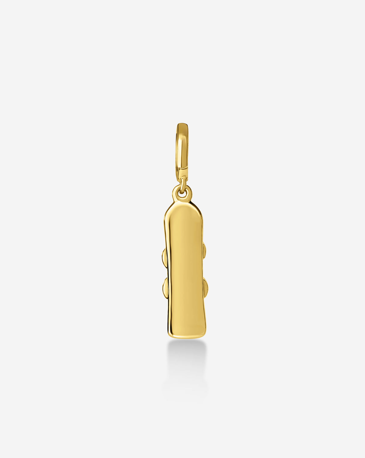 ghost image showcasing back view of snowboard charm