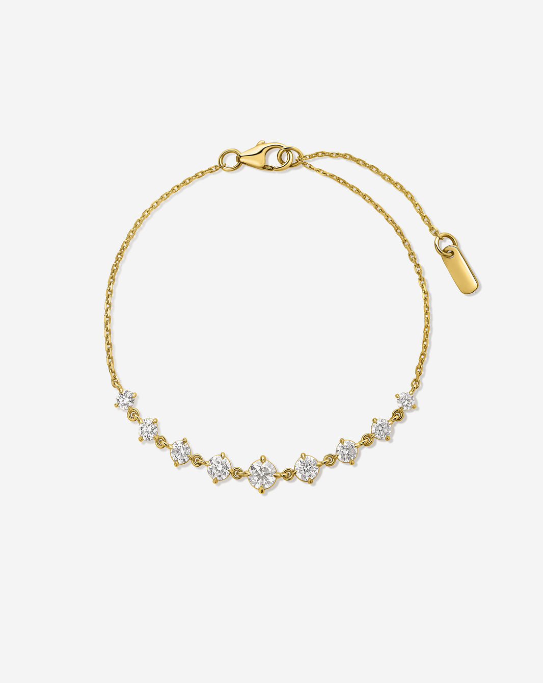 Starlight Lab Diamond Bar Bracelet in 14K Yellow Gold