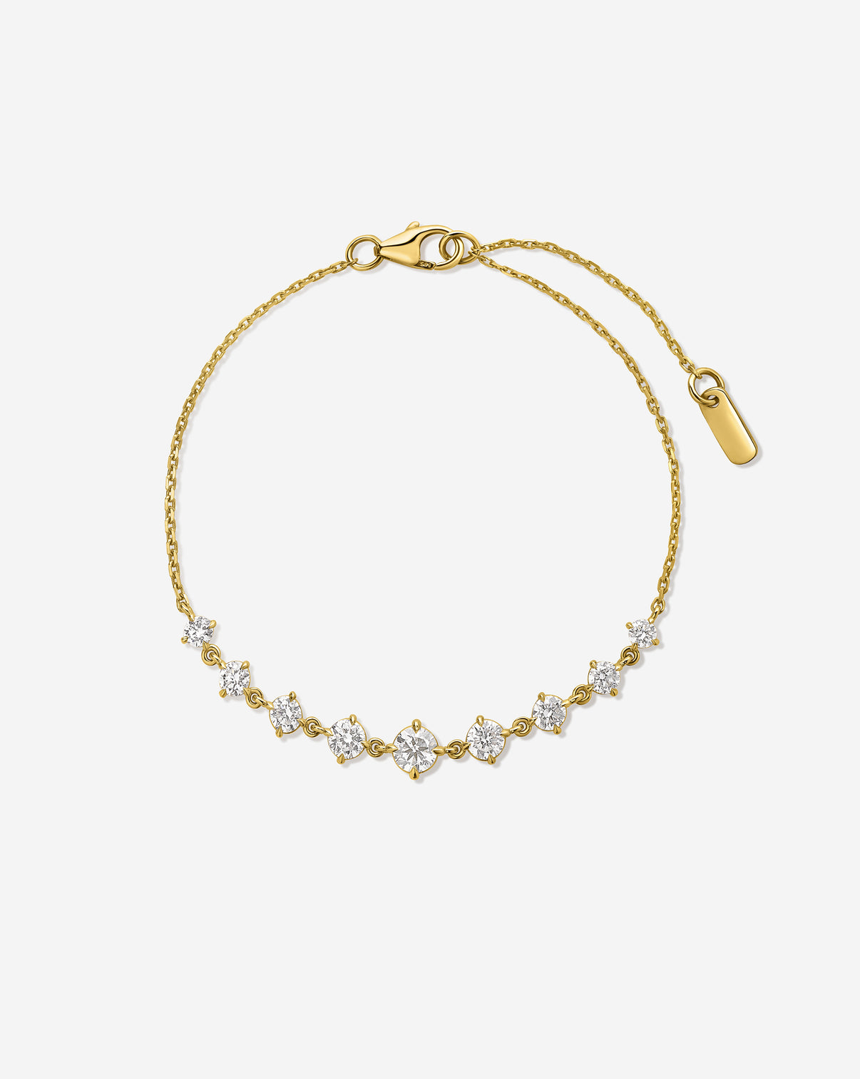 Starlight Lab Diamond Bar Bracelet in 14K Yellow Gold