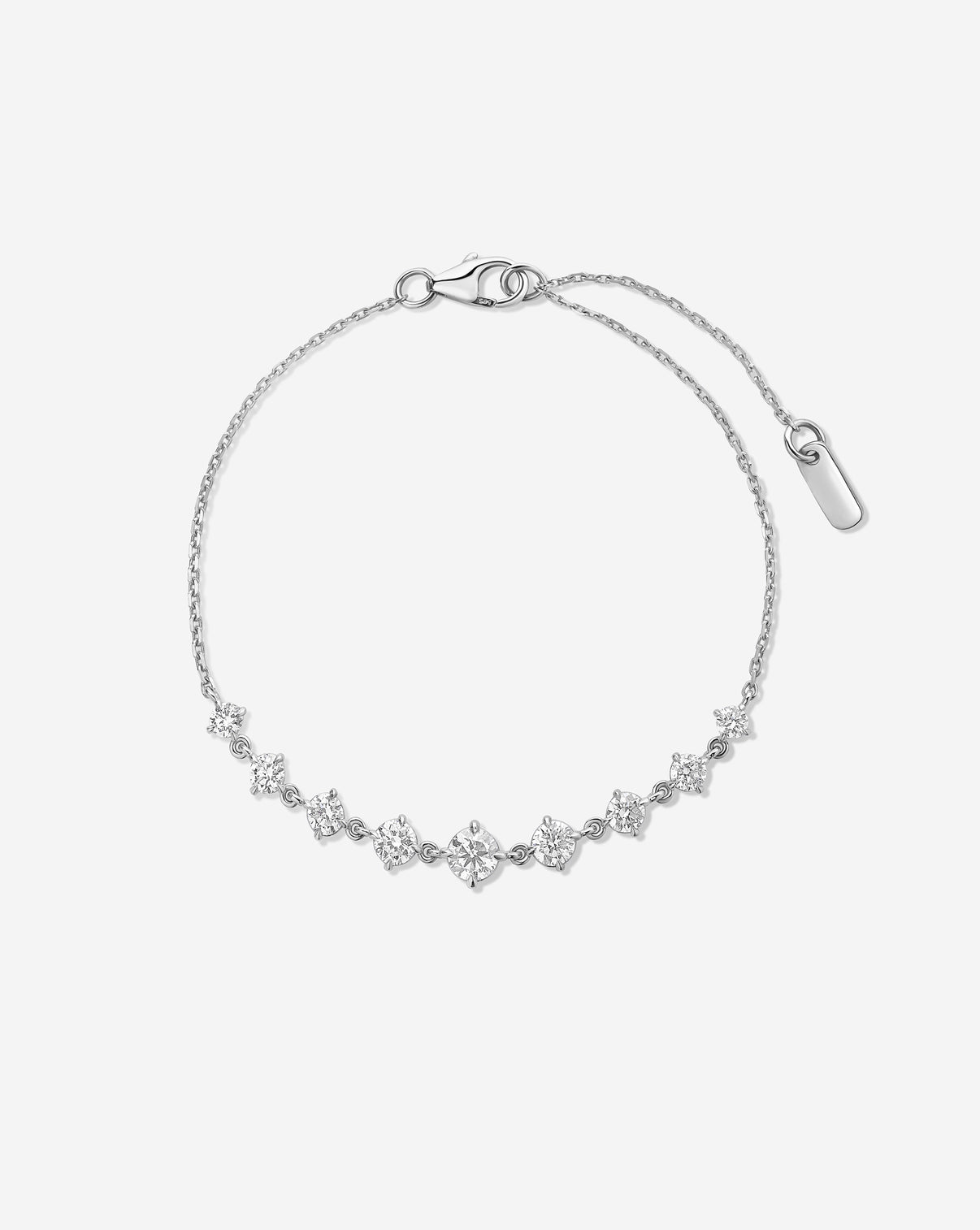 Starlight Lab Diamond Bar Bracelet in 14K White Gold