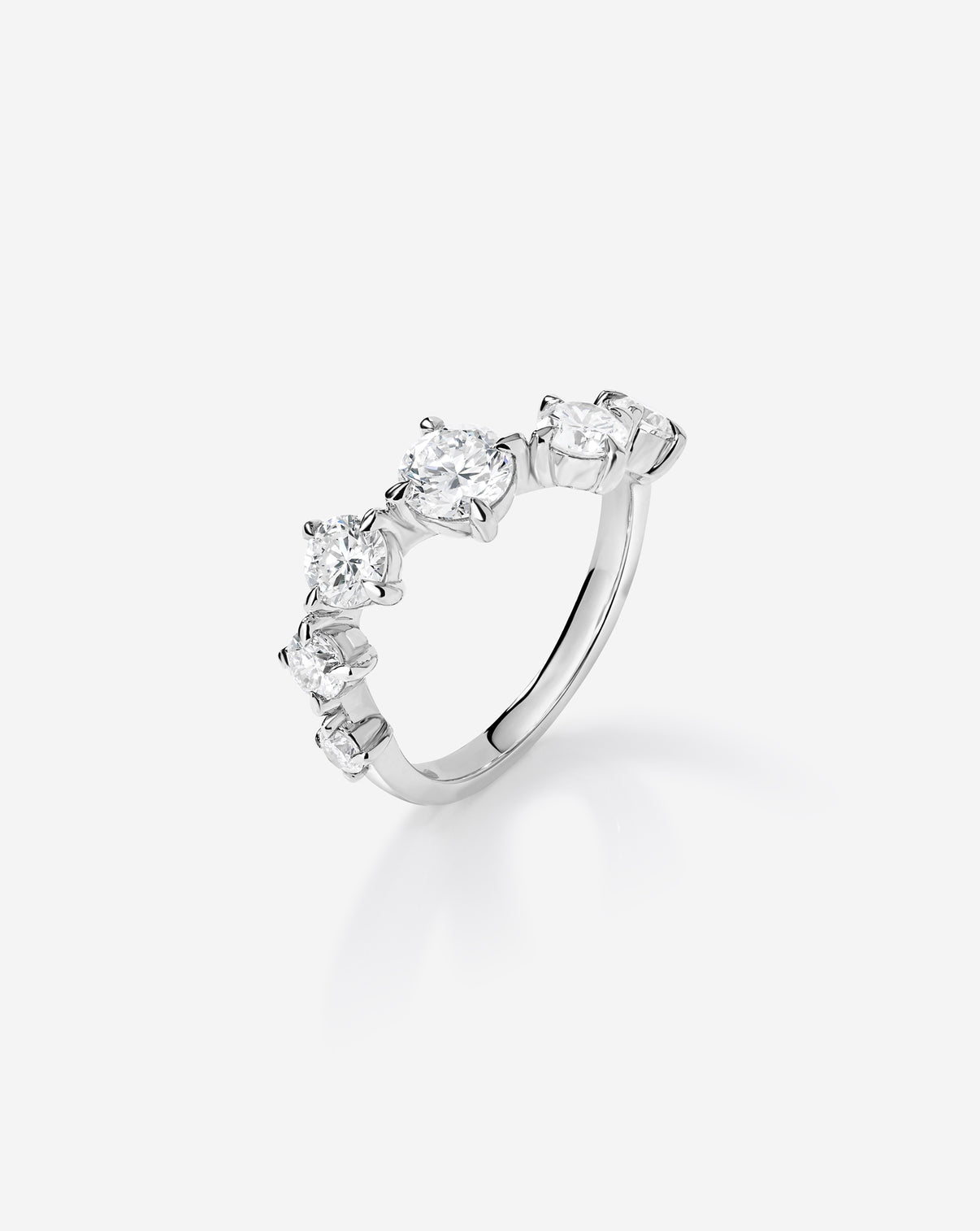 side view of Starlight Lab Diamond Ring
 in 14K White Gold