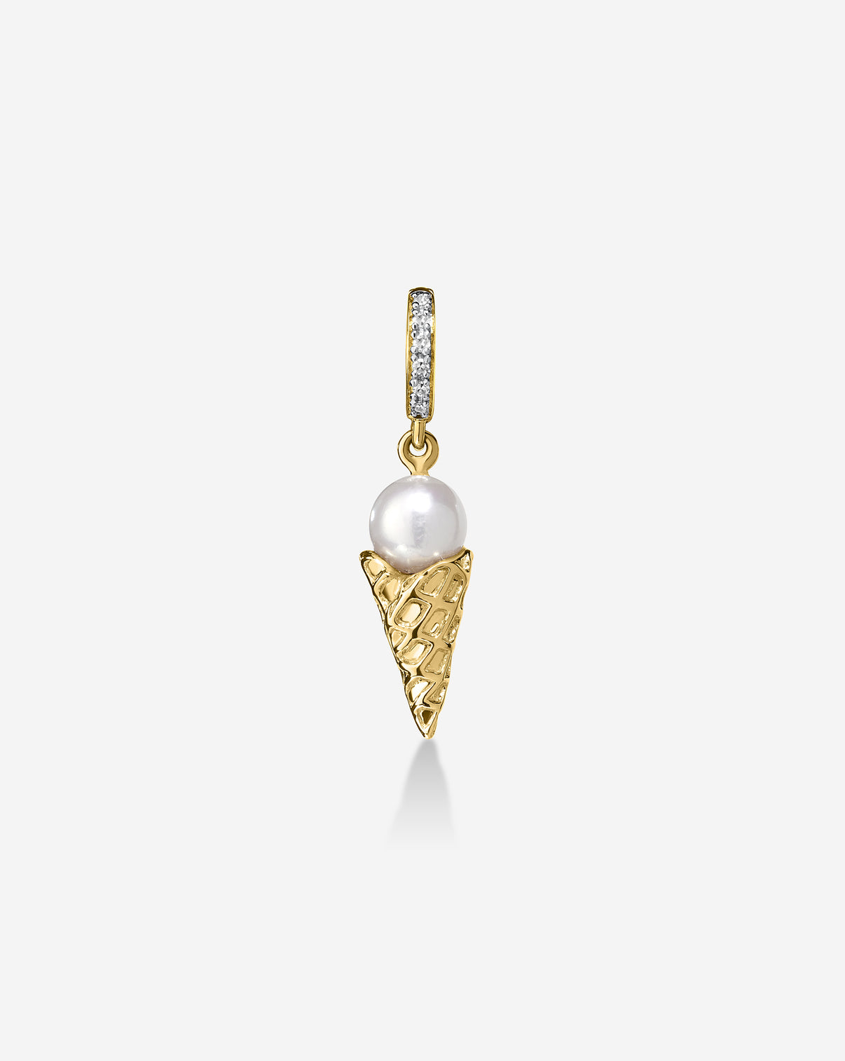 14k yellow gold gelato charm with pearl and diamond details