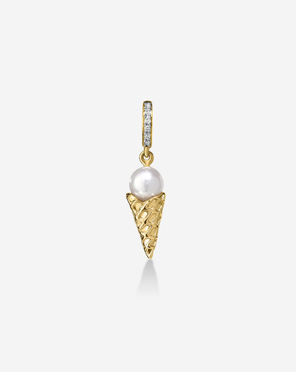 14k yellow gold gelato charm with pearl and diamond details