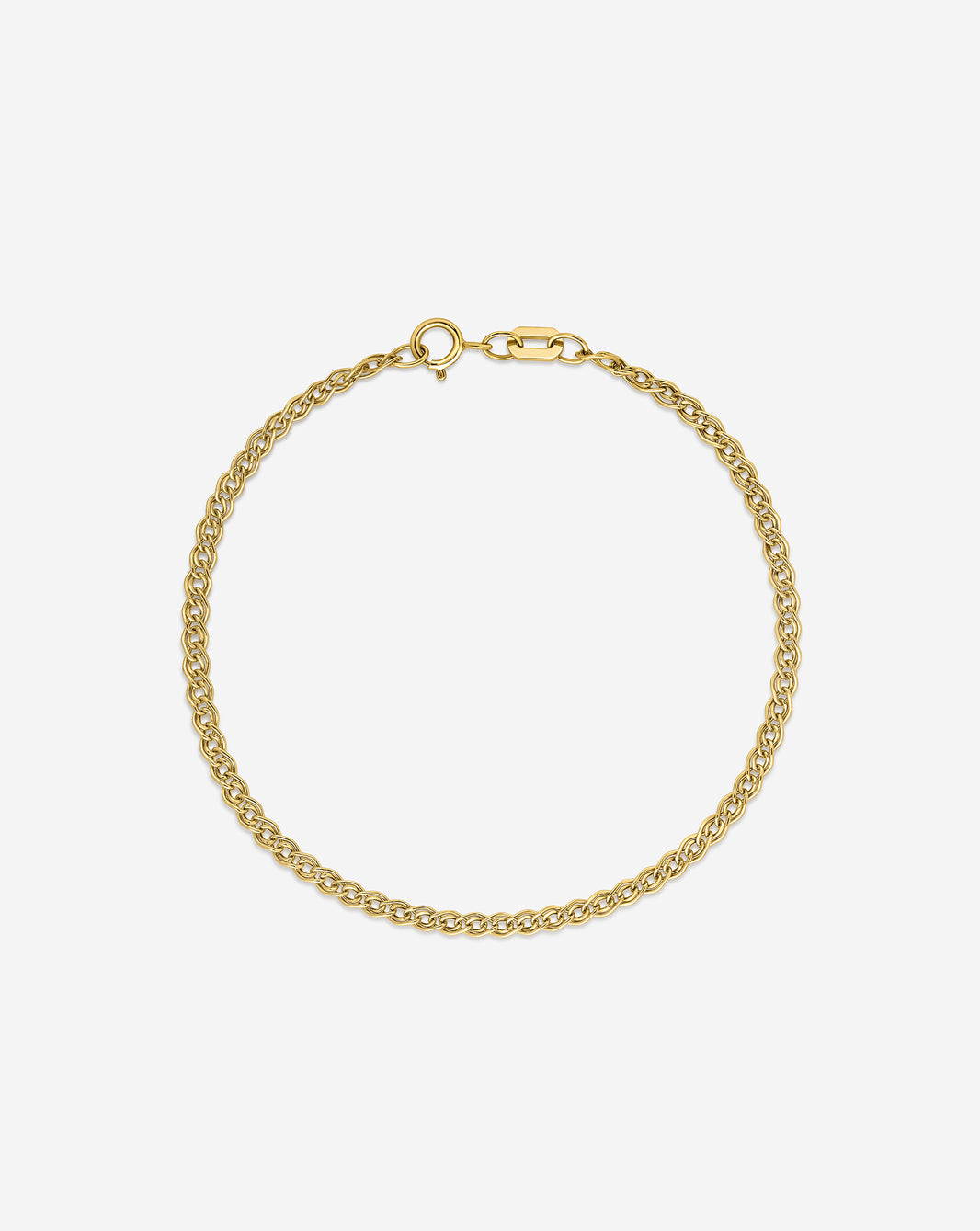 14k yellow gold Petite Twin Chain Bracelet against white background