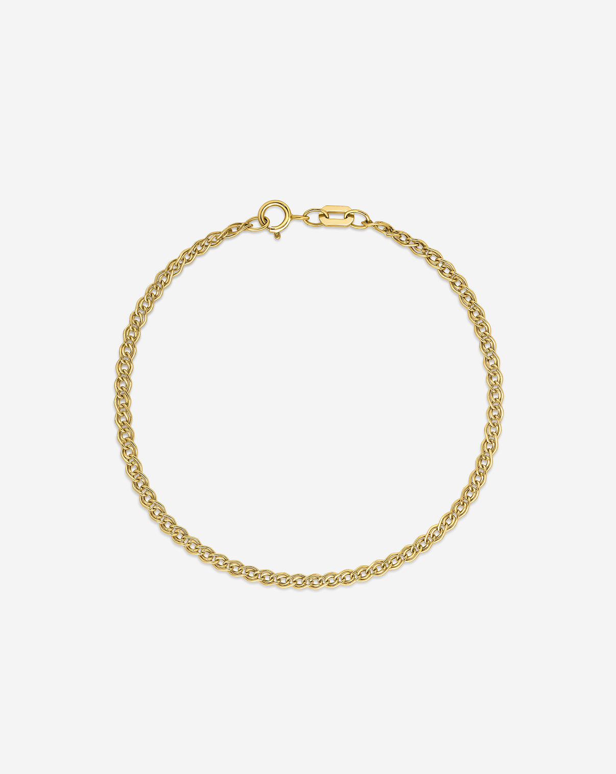 14k yellow gold Petite Twin Chain Bracelet against white background
