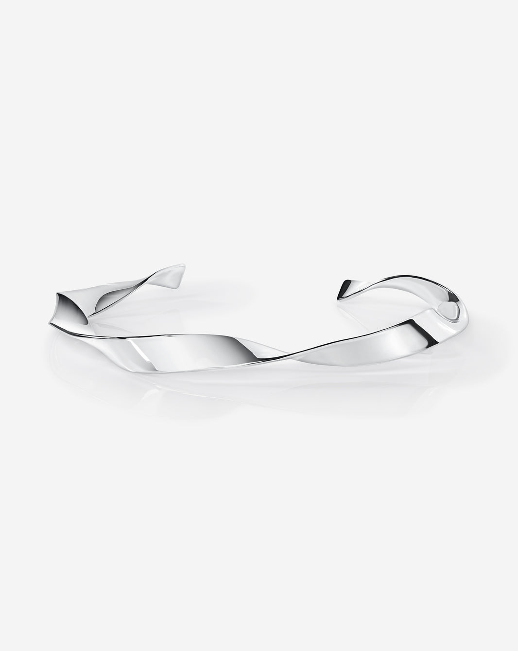 Silver Twist cuff on white background