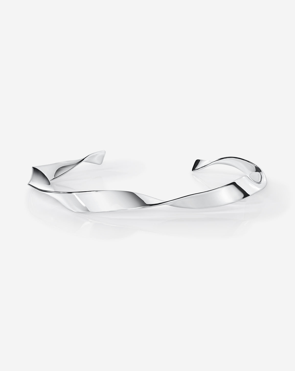 Silver Twist cuff on white background