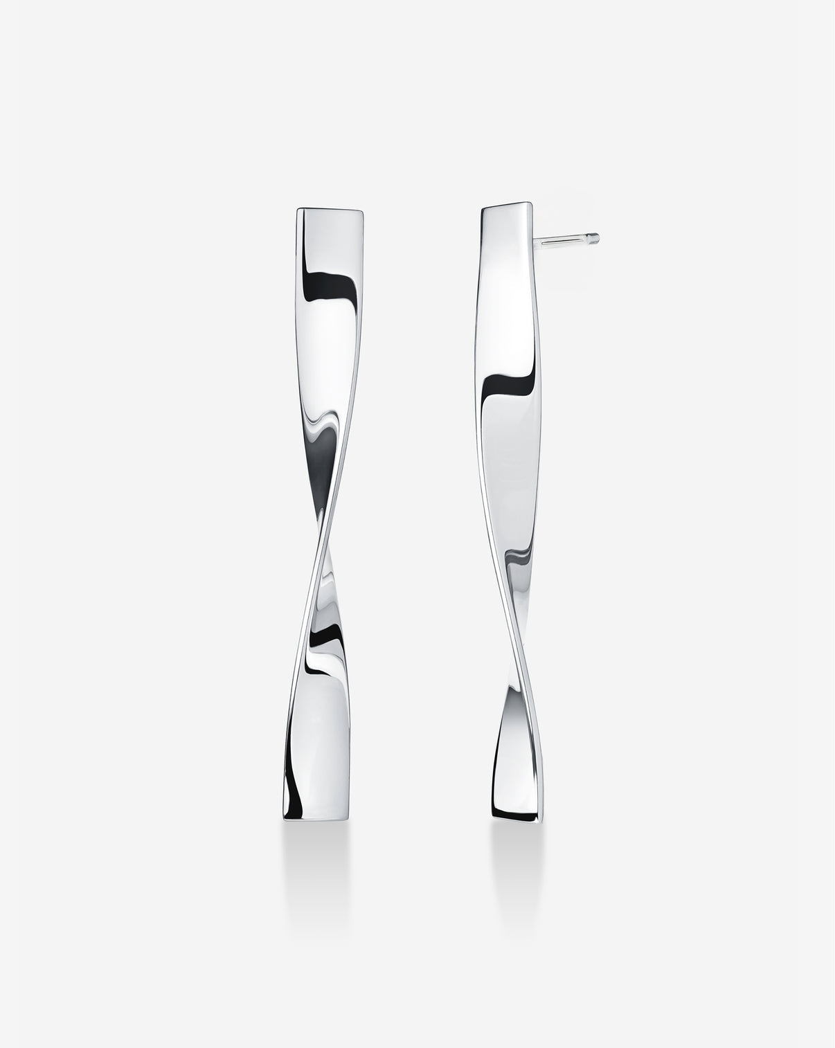 Silver Twist earrings against a white background