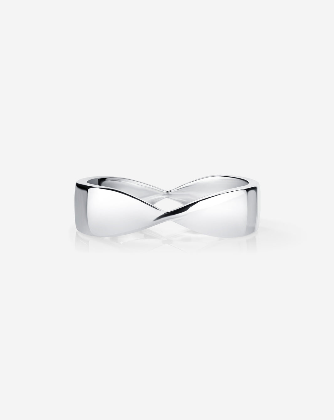 Silver Twist Ring against white background