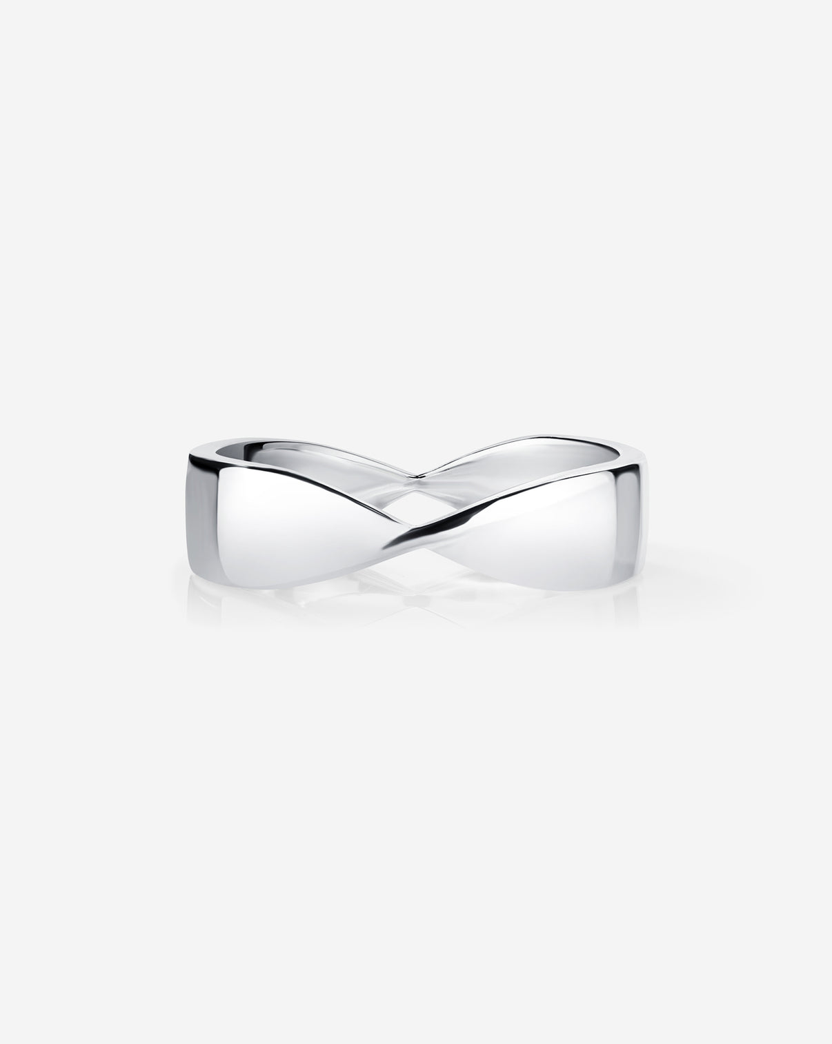 Silver Twist Ring against white background