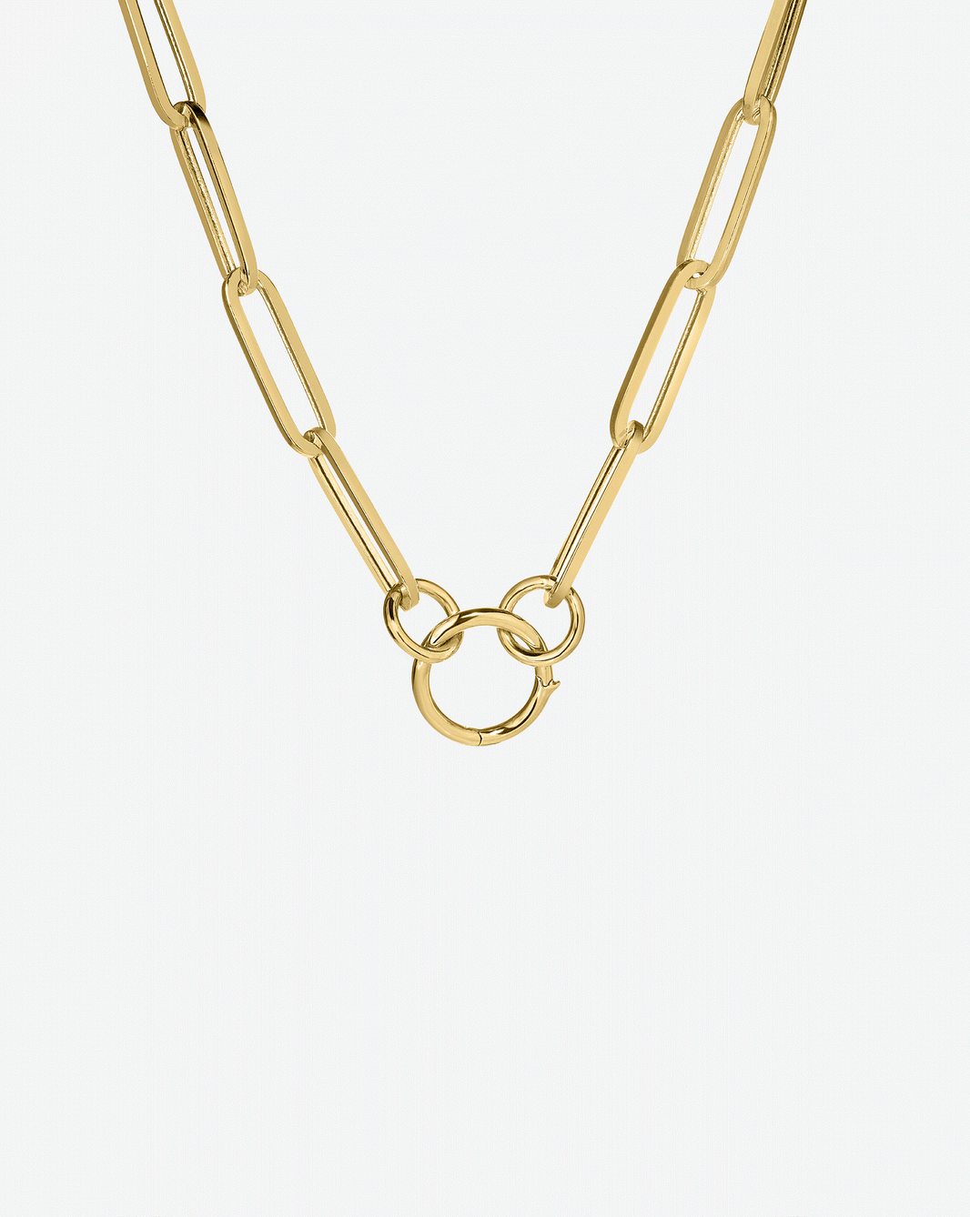Gif of Long Clique Chain Necklace with charms