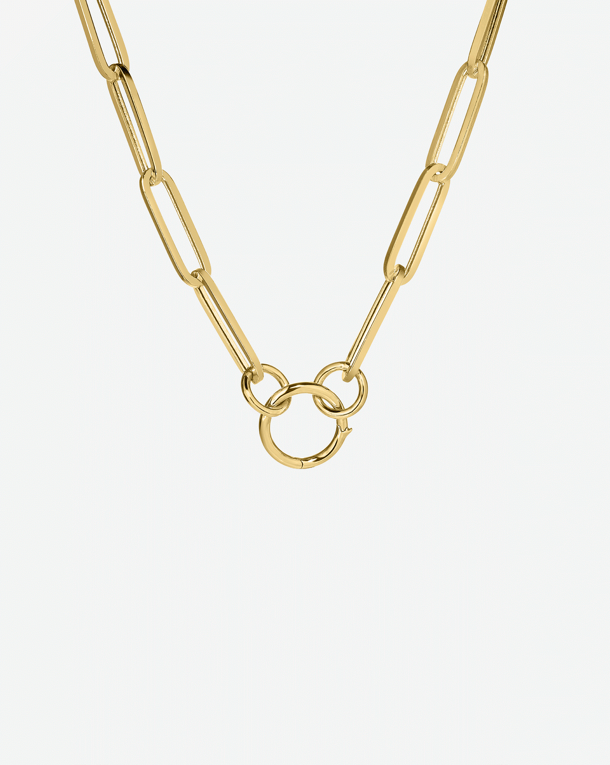 Gif of Long Clique Chain Necklace with charms