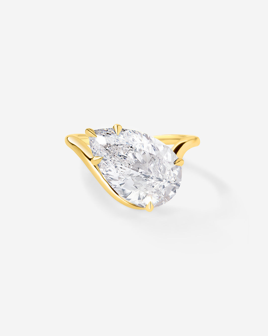 Ring Concierge 4.32 Pear Lab Diamond in Curve Whisper Thin® 14K Yellow Gold Engagement Ring