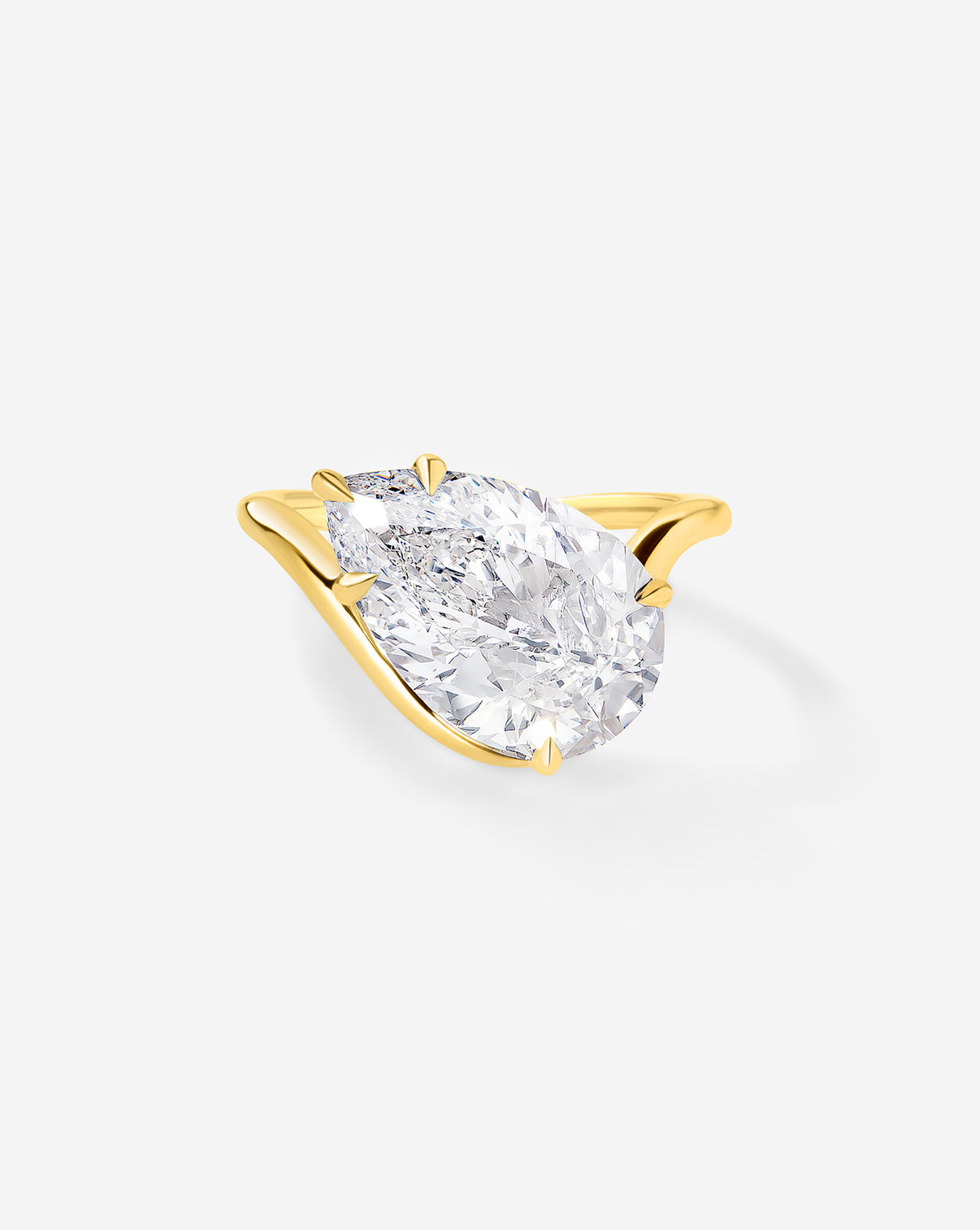 Ring Concierge 4.32 Pear Lab Diamond in Curve Whisper Thin® 14K Yellow Gold Engagement Ring
