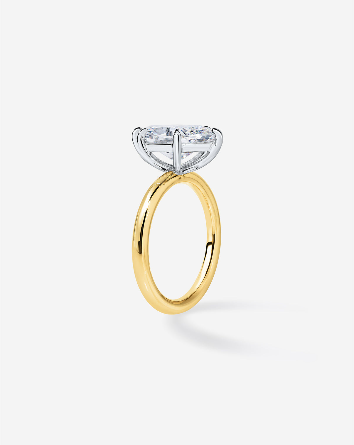 Side view of Duchess Lab Diamond in Cloud Solitaire in Yellow Gold