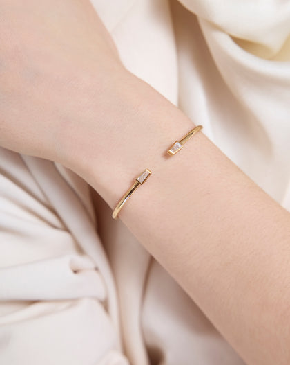 Tapered Baguette Lab Diamond Flexi Cuff