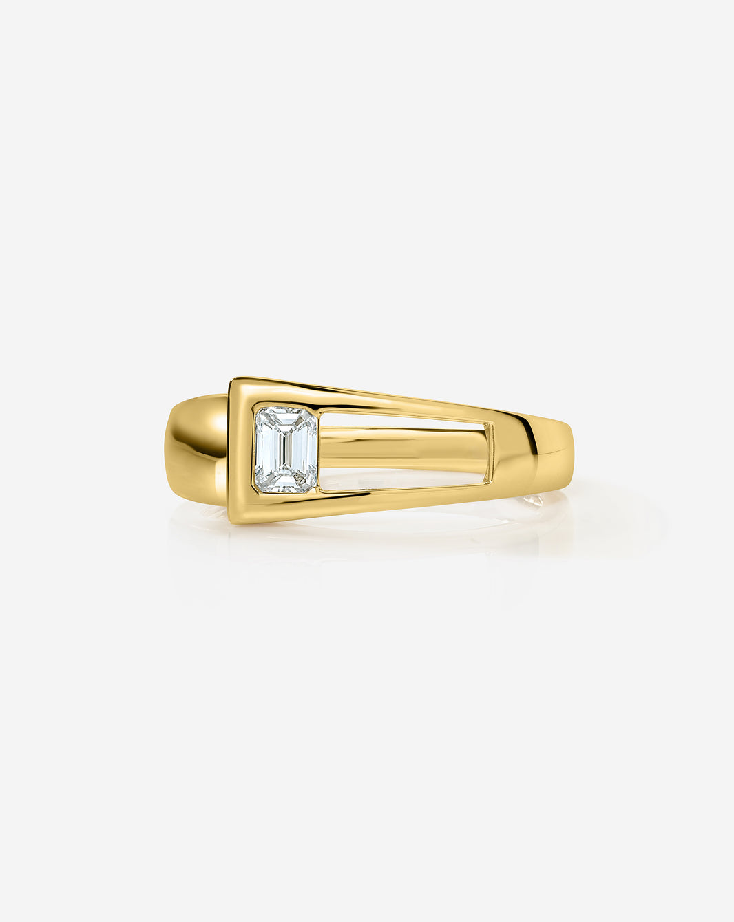 Tapered Emerald Lab Diamond Ring