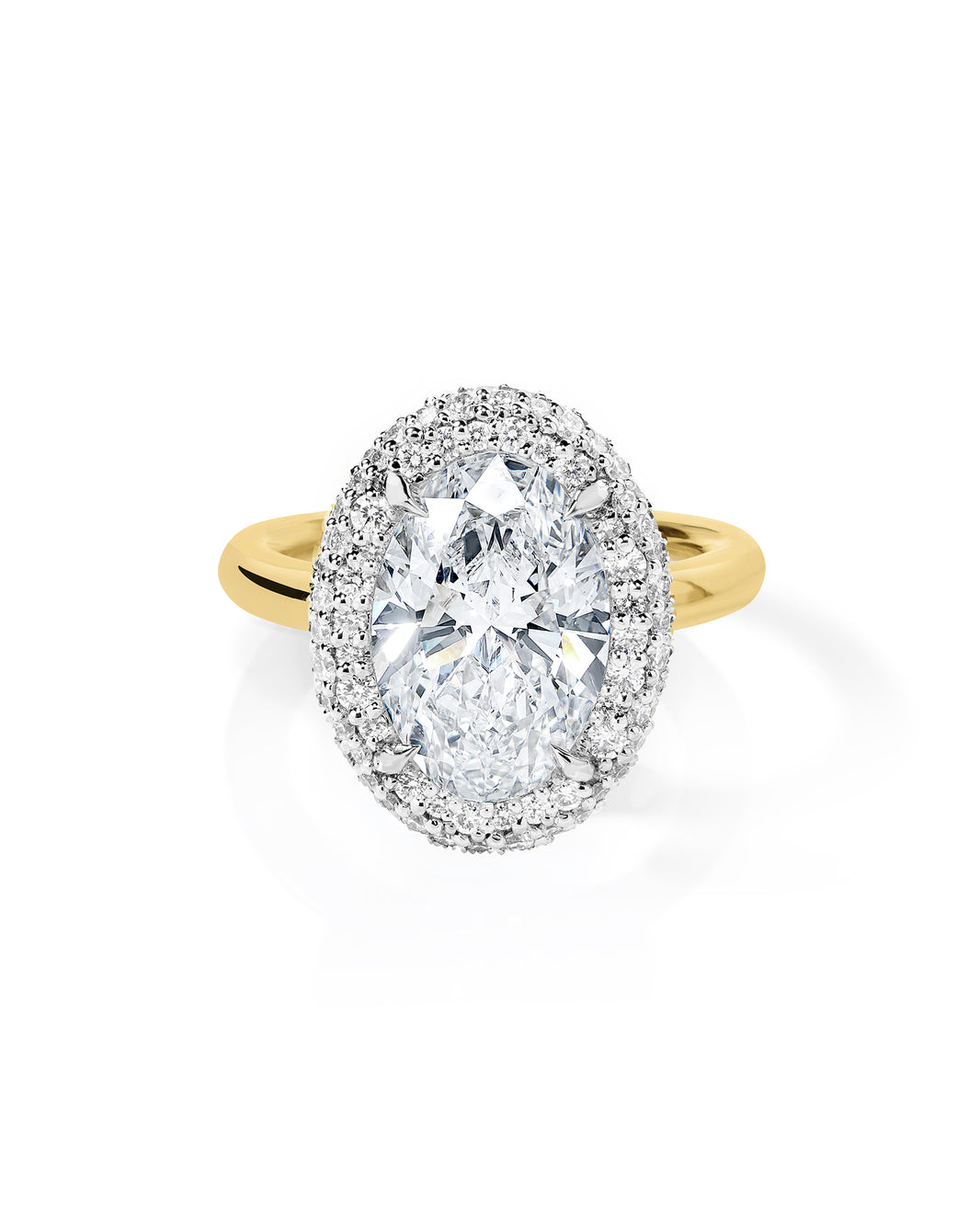 Cloud Bezel with Pavé Halo in Yellow Gold Front View 44181311979608