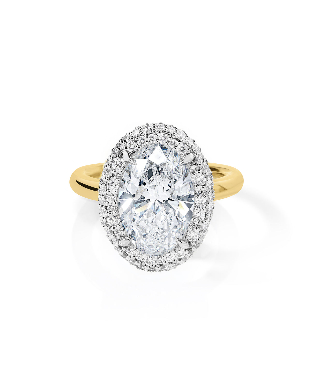 Cloud Bezel with Pavé Halo in Yellow Gold Front View 44181311979608