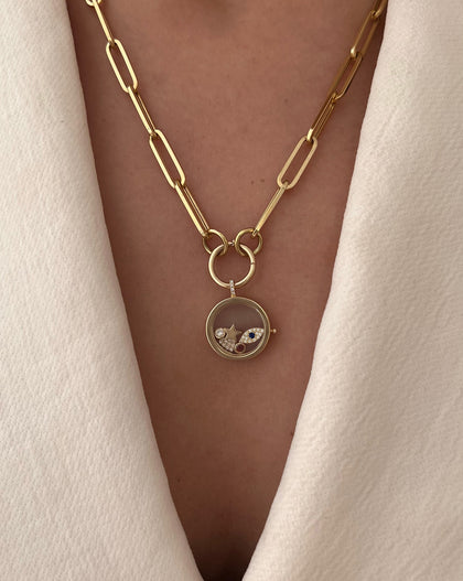 charm locket on a split chain necklace global