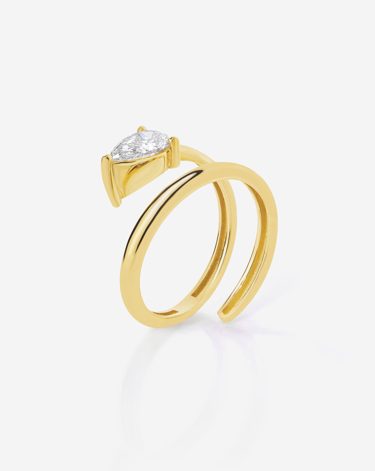 side view of Lab Diamond Double Coil Ring