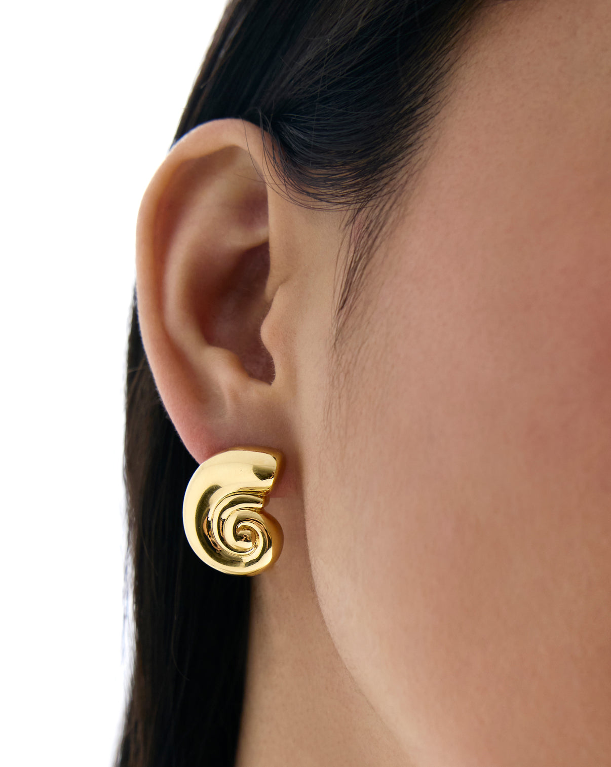 Close up view of model wearing our Tidal Treasure Earrings