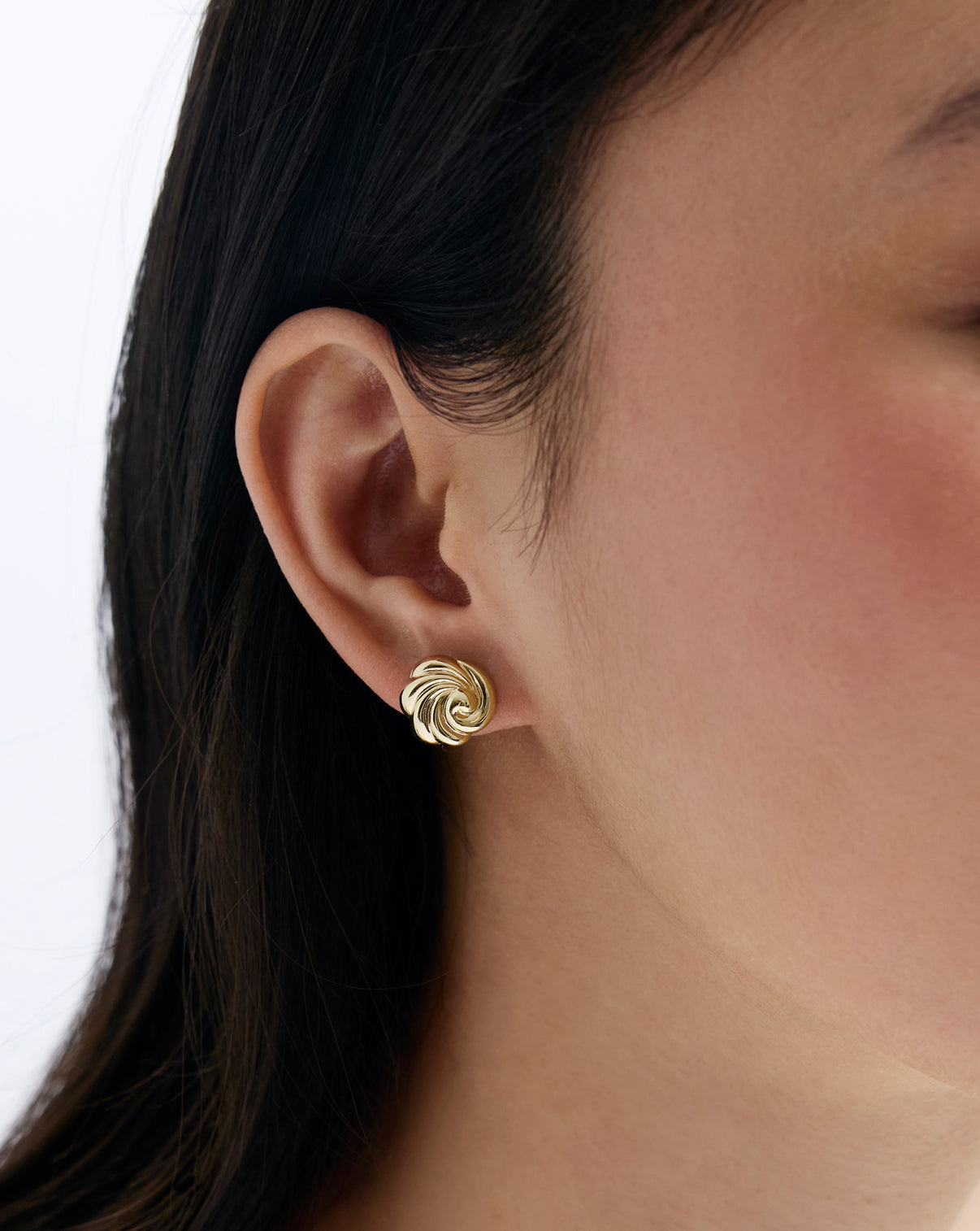 Swirling Studs on-model with white background
