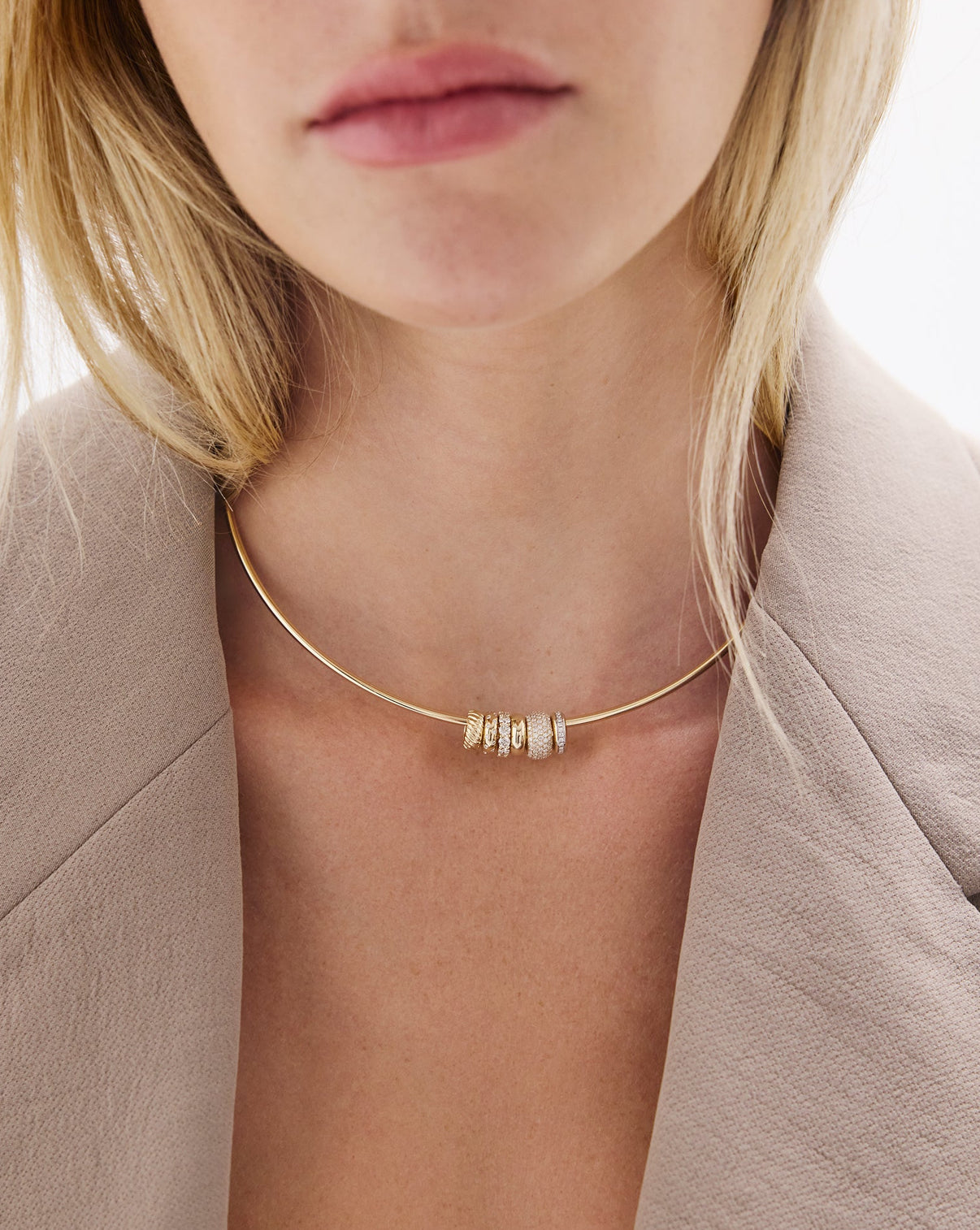 Large pavé bead charm product shot showing fine jewelry details and premium finish