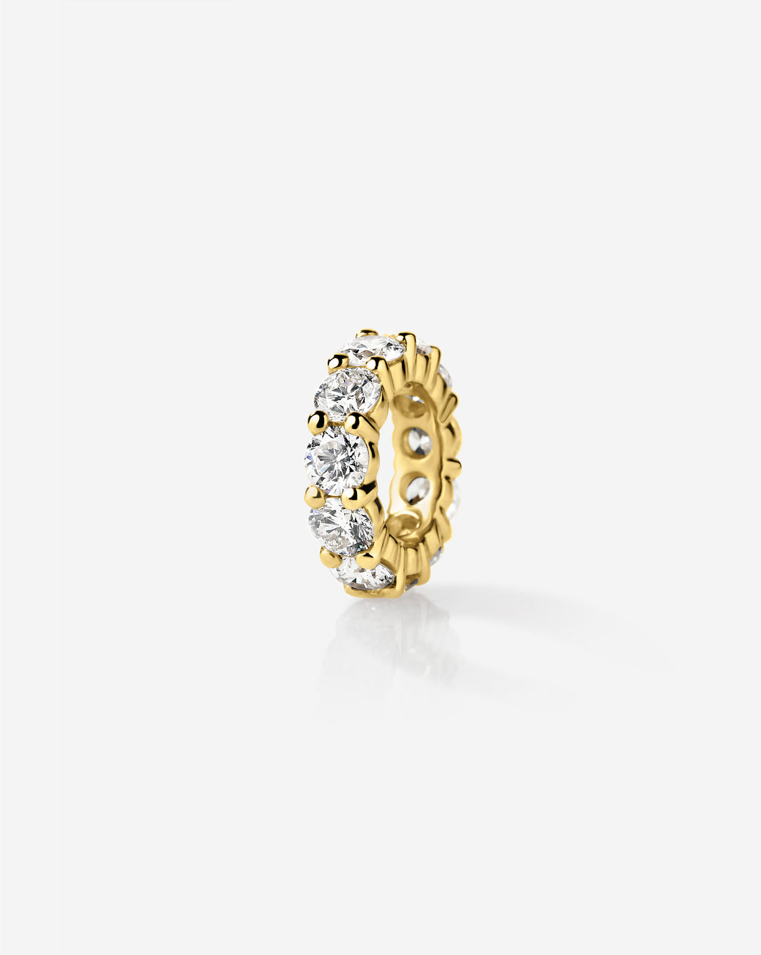 Round diamond bead charm with sparkling pavé diamonds in 14k gold setting