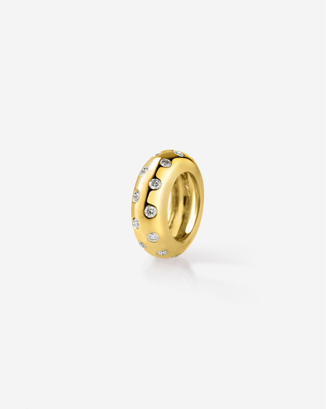 Scattered Diamond Bead Charm - elegant gold charm featuring scattered diamonds in a delicate beaded design