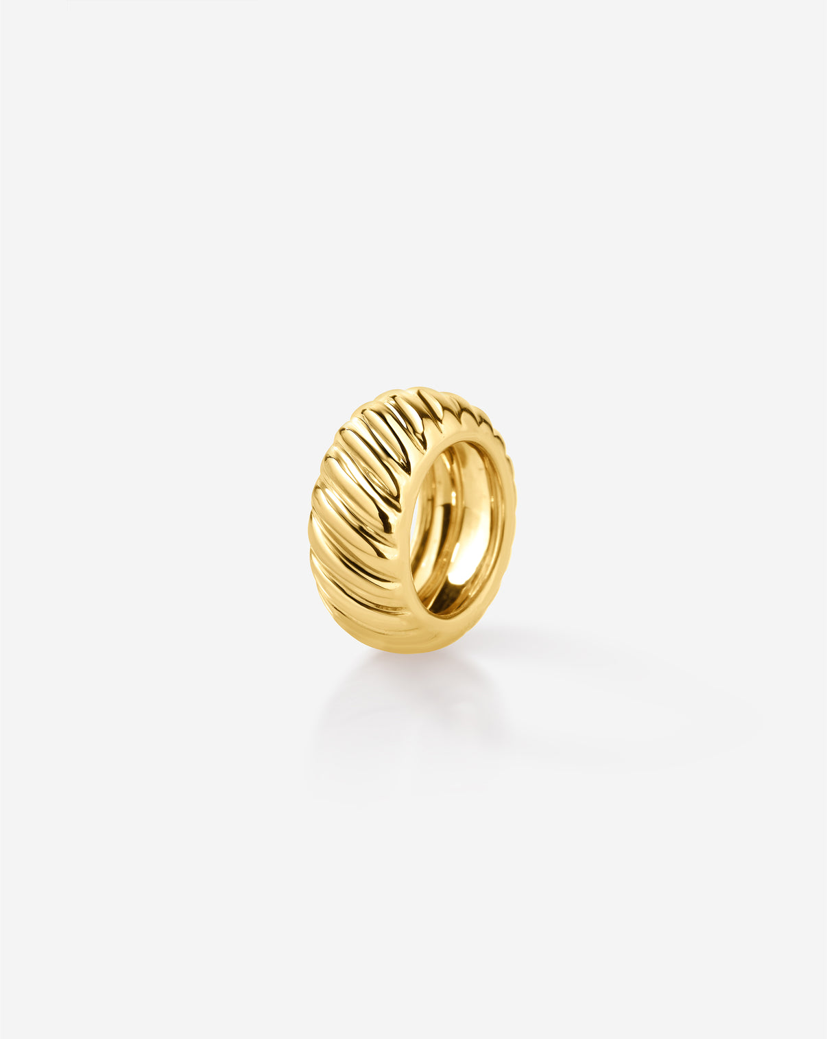 Textured Bead Charm in 14k gold with hammered surface finish - front view